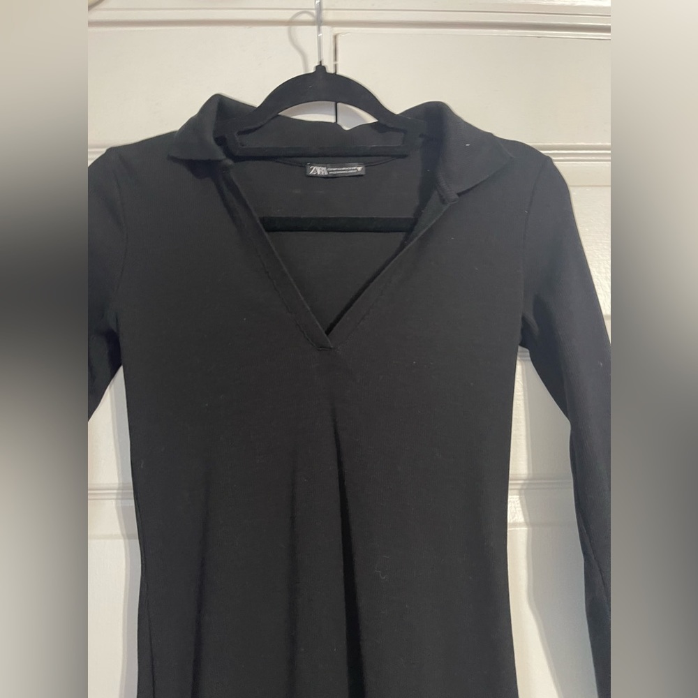 Zara Women's Basic Collared Ribbed Bodycon - image 5